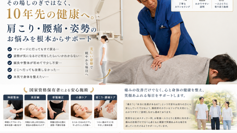 つらい肩こり・腰痛、そのまま我慢していませんか?